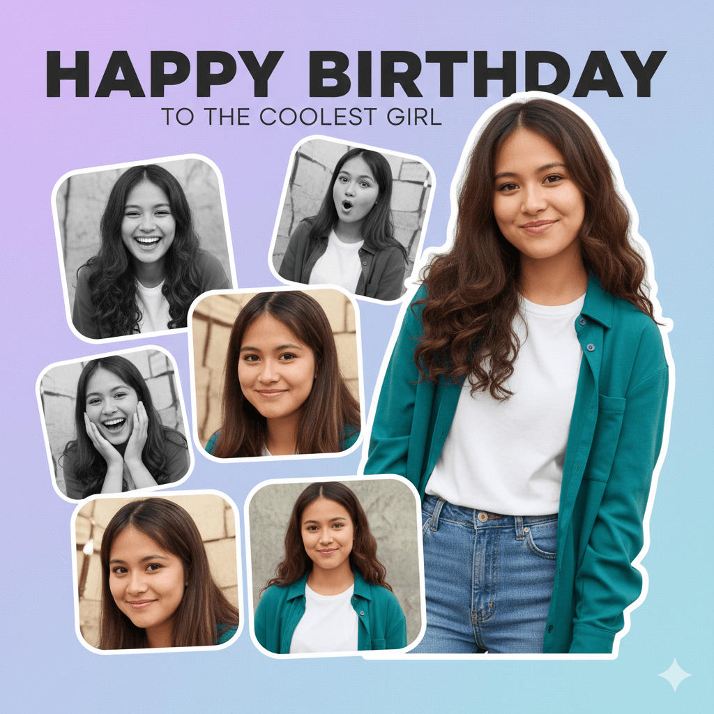 Girl Birthday Photos Collage