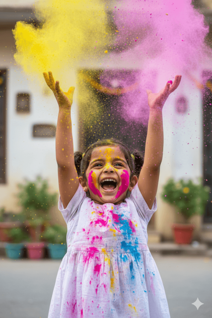 Little Girl Celebrating Holi