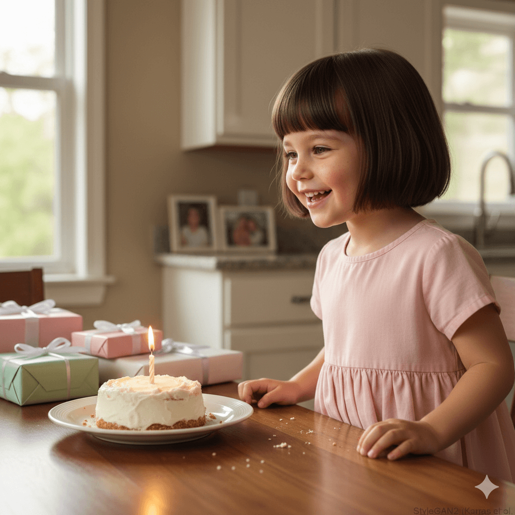 Little Girl with a Birthday Cake