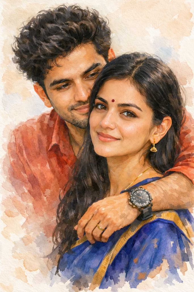 Traditional Hand Painting Couple Prompt (2)