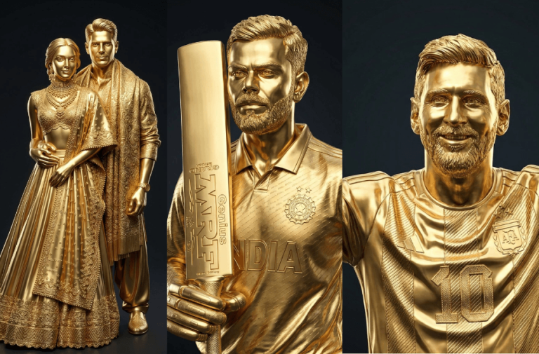 3D Golden Statue Prompt