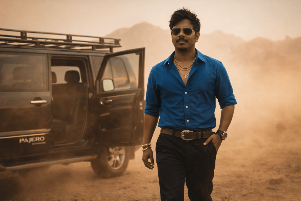 Cinematic Walk on Dessert with Car