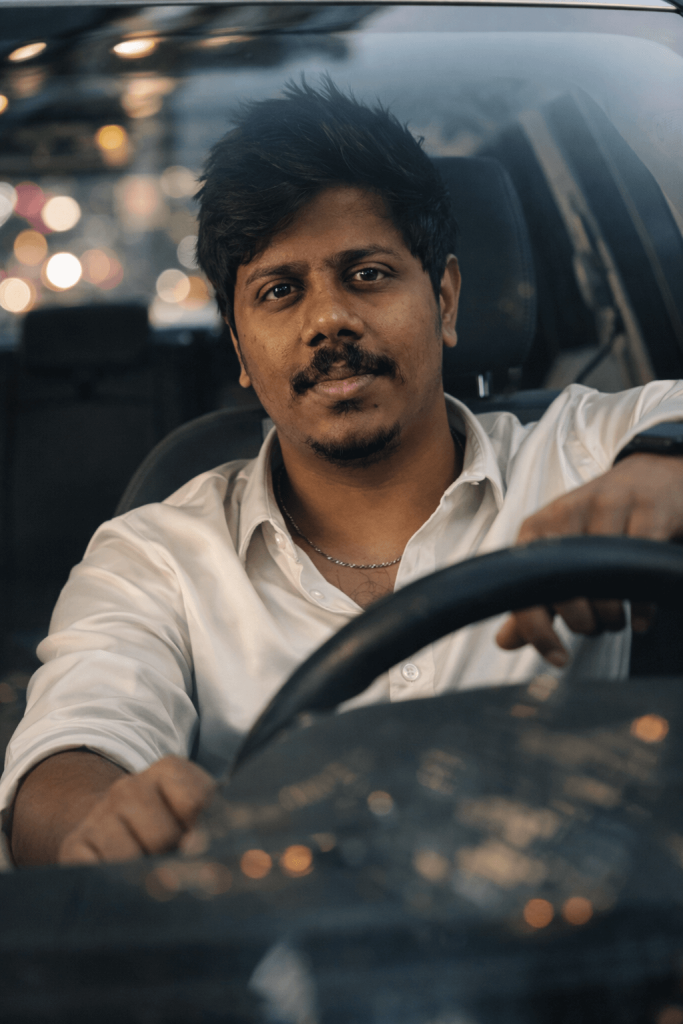 Classy White Shirt look on car