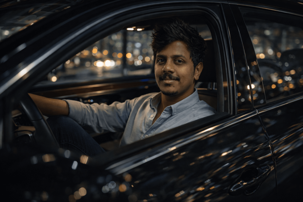 Night Click in a Car