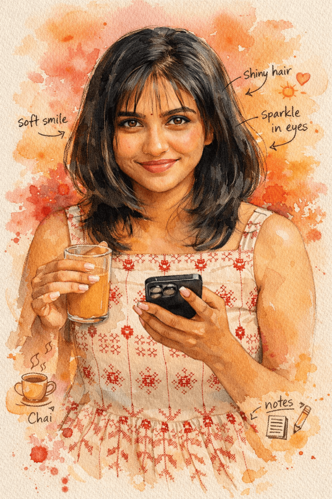 Watercolor Doodle art Portrait