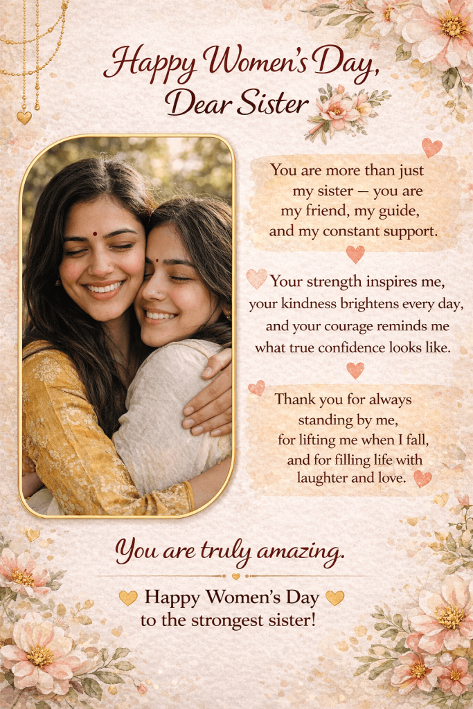 Women's Day Card for Sister