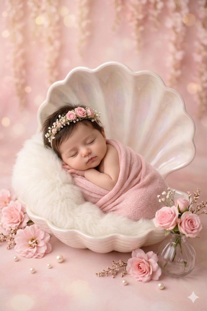 newborn inside a shell