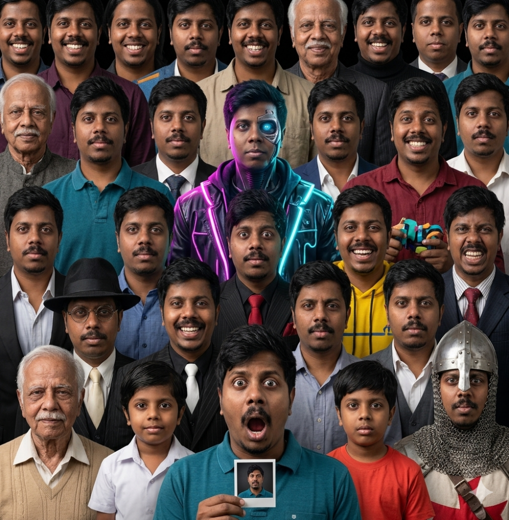 One Face showing Multiple Emotions