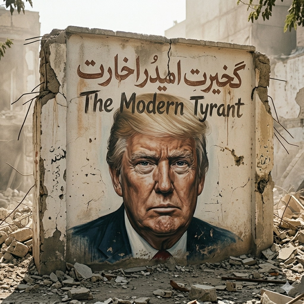 Wall Mural AI Prompts Political Street Art - Donald Trump 