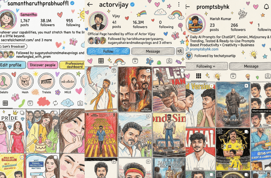 Doodle Instagram Profile AI Prompts