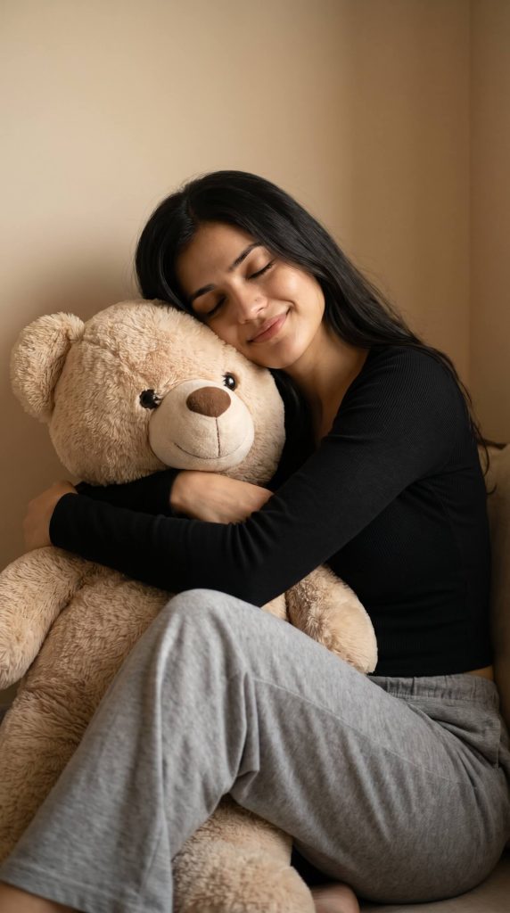 Girl Hugging Teddy