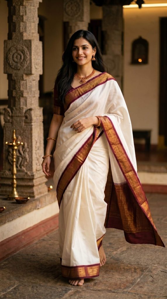 Girl in white saree
