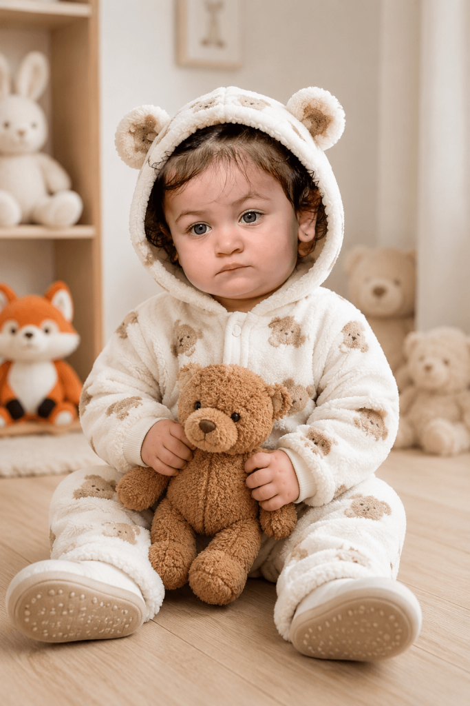 Little baby with teddy