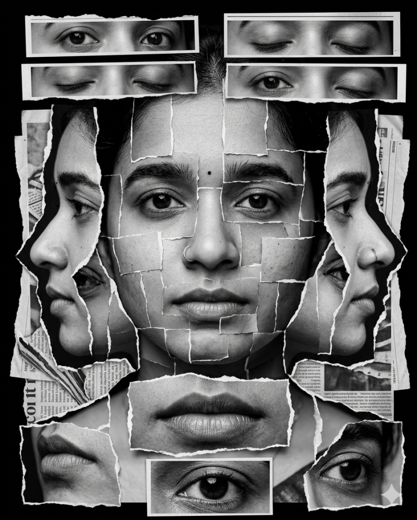 Newspaper Cutout Portrait