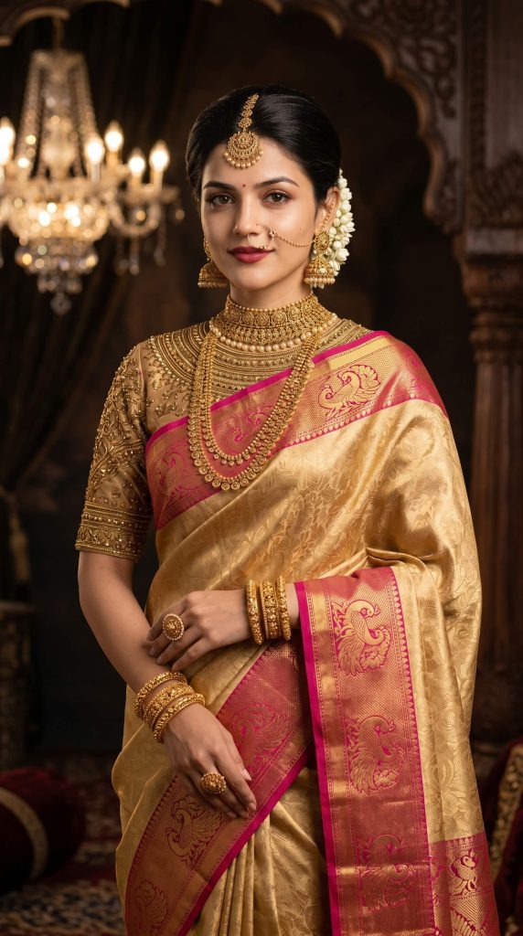 Royal pink saree