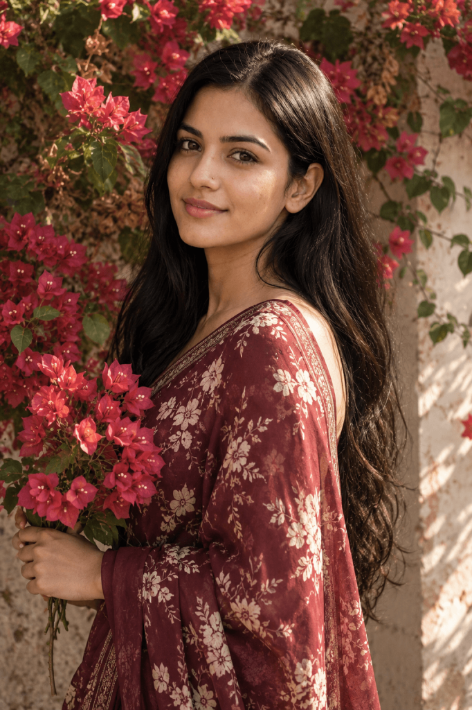 girl with flowers