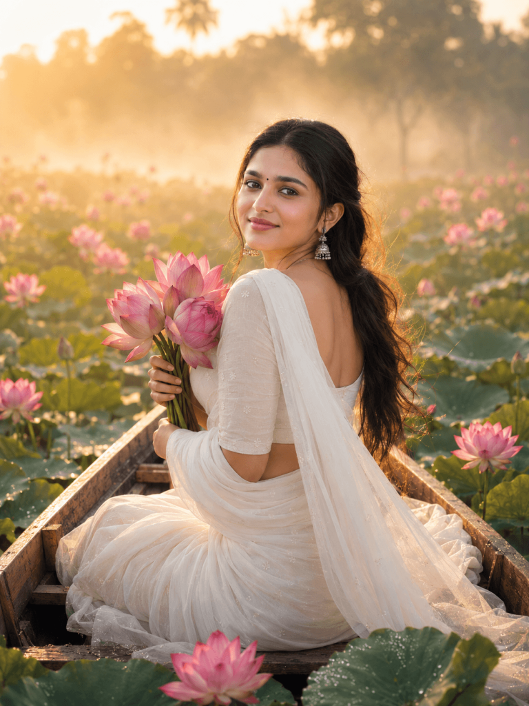 Girl on white saree