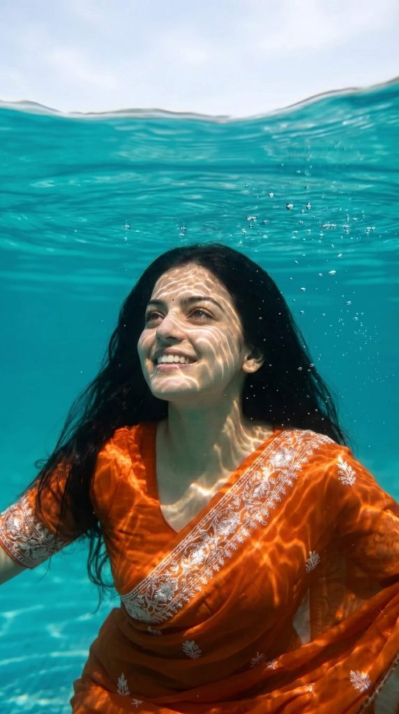 Pic with saree in water