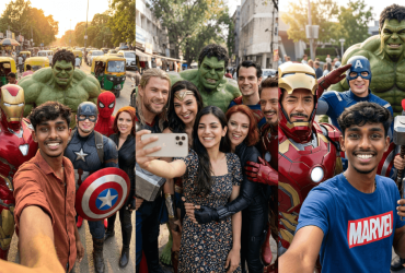 Selfie with Marvel Heroes (4)